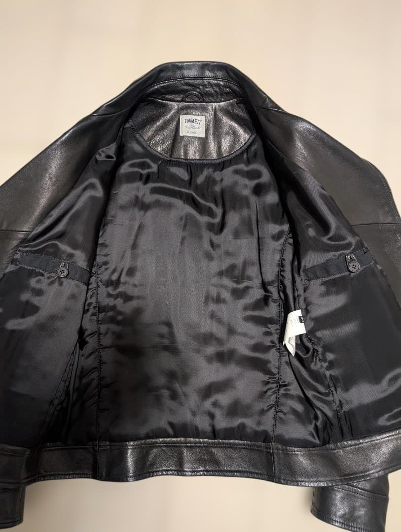 【格安・美品】EMMETI エンメティ シープレザー ダブルライダース 黒 46
