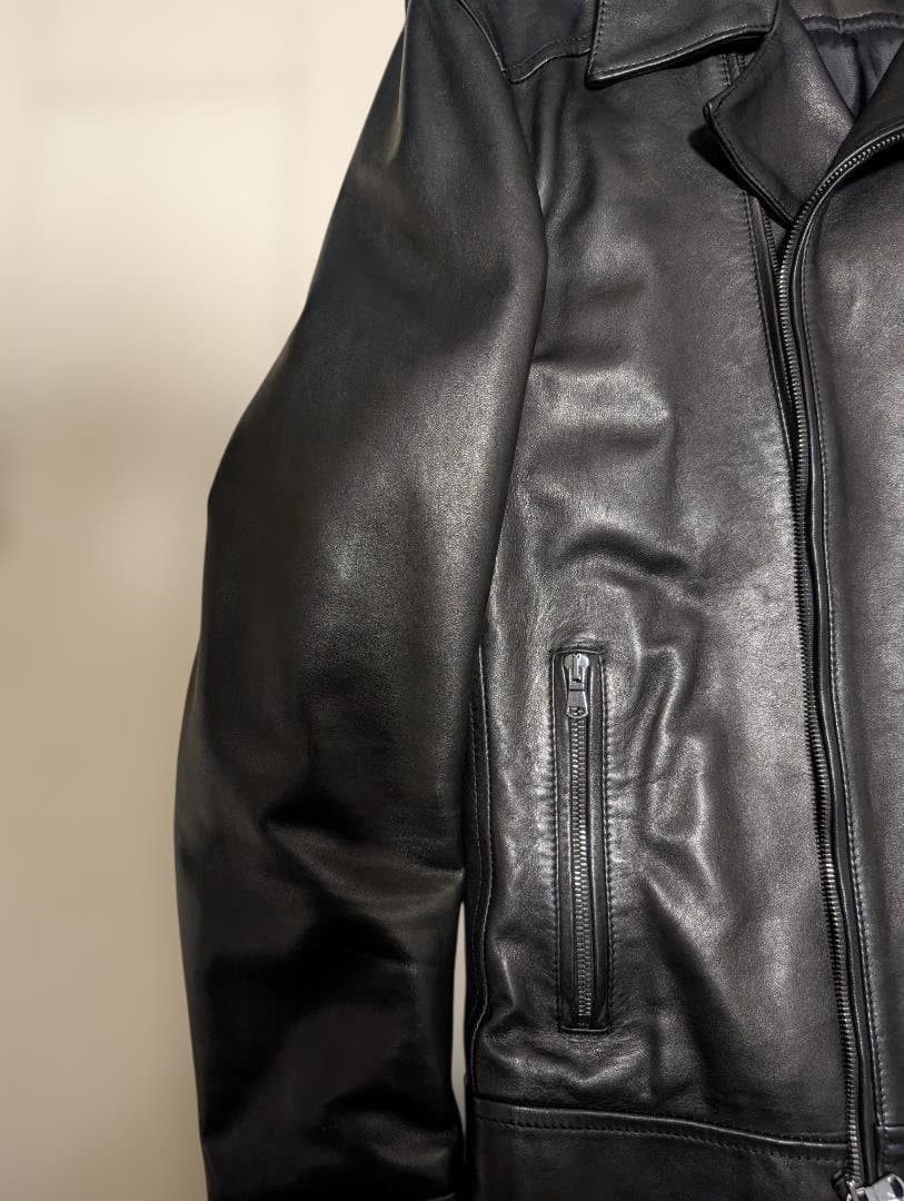 【格安・美品】EMMETI エンメティ シープレザー ダブルライダース 黒 46