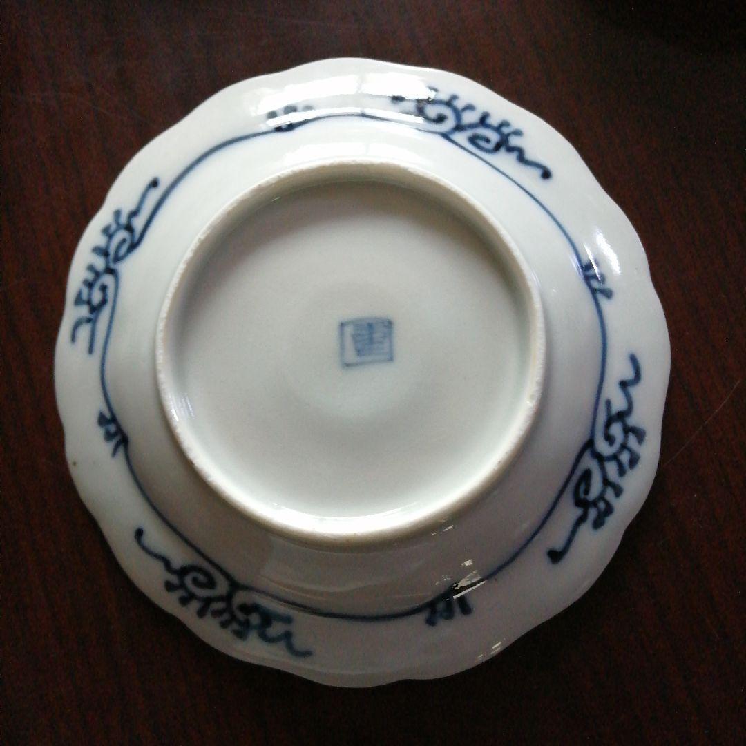 古伊万里　染付鶉紋皿　10枚　16cm　江戸後期～明治期