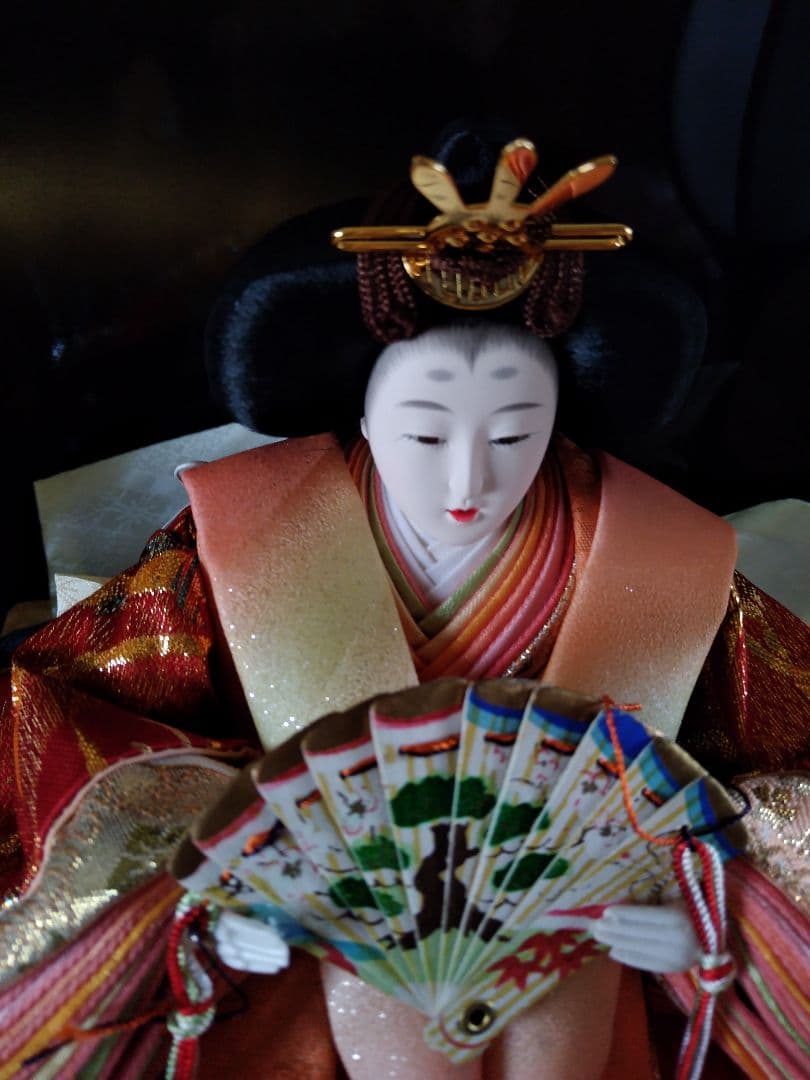 清峰作 背景全面蒔絵 束ねのし 雛人形 親王飾り ガラスケース入り
