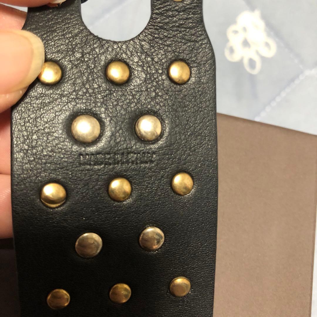 ヴァレンティノ　スタッズ　黒レザーバングル