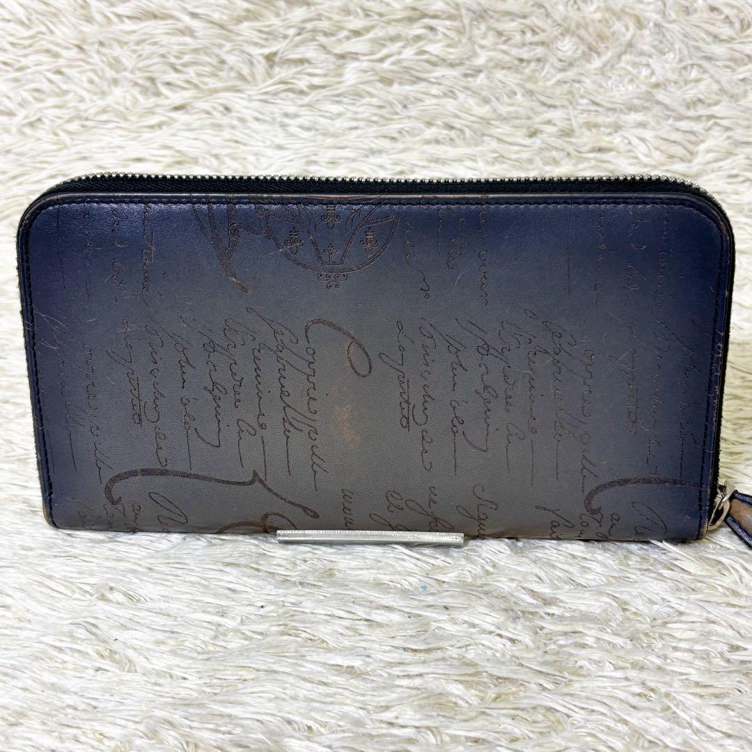 【極美品】ベルルッティ 長財布 イタウバ カリグラフィ スクリットレザー グレー