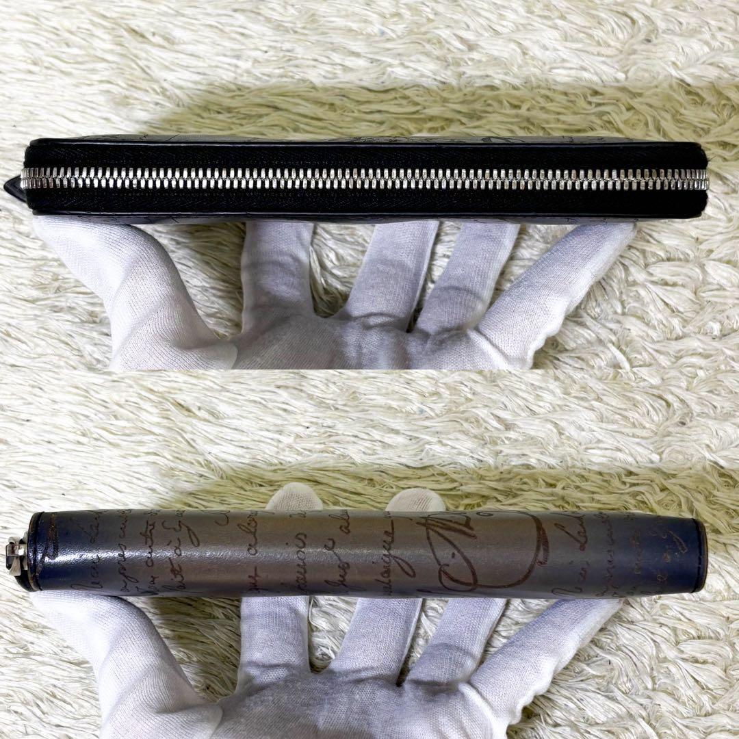 【極美品】ベルルッティ 長財布 イタウバ カリグラフィ スクリットレザー グレー