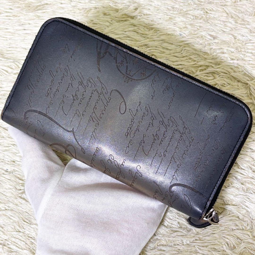 【極美品】ベルルッティ 長財布 イタウバ カリグラフィ スクリットレザー グレー
