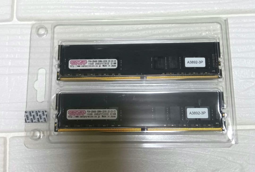 CENTURY PC4-25600/DDR4-3200 メモリ　動作確認済