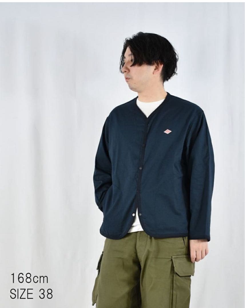 DANTON リネンポリエステルクロスシャツカーディガン MENS サイズ42