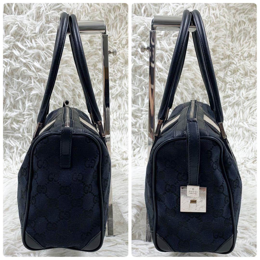 【✨美品✨】 GUCCI シェリーライン ミニボストンバッグ GG柄 ブラック
