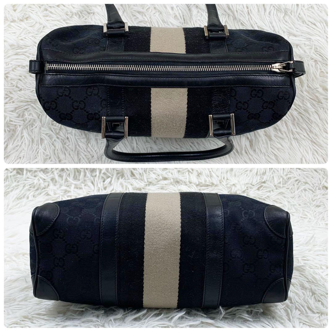 【✨美品✨】 GUCCI シェリーライン ミニボストンバッグ GG柄 ブラック