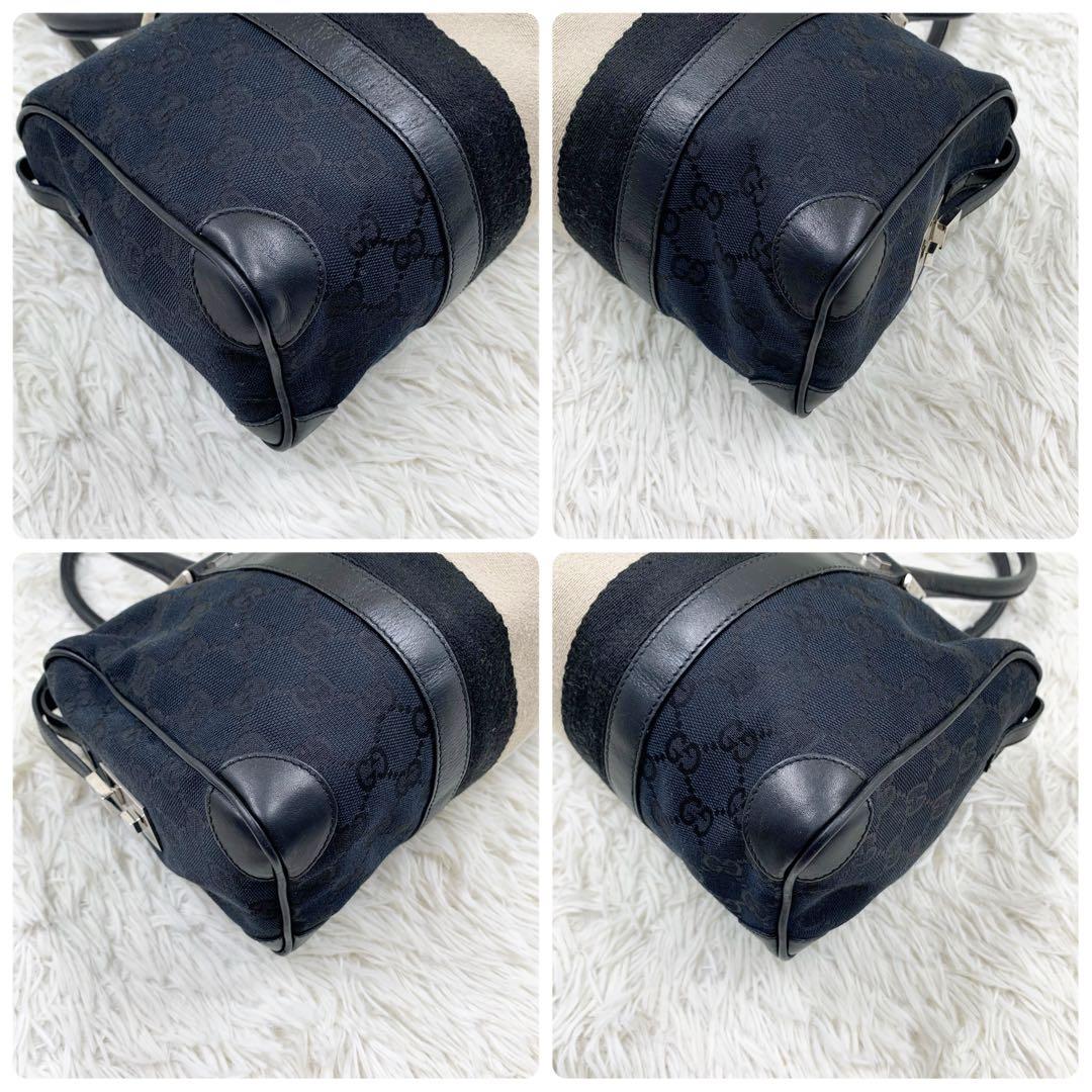 【✨美品✨】 GUCCI シェリーライン ミニボストンバッグ GG柄 ブラック
