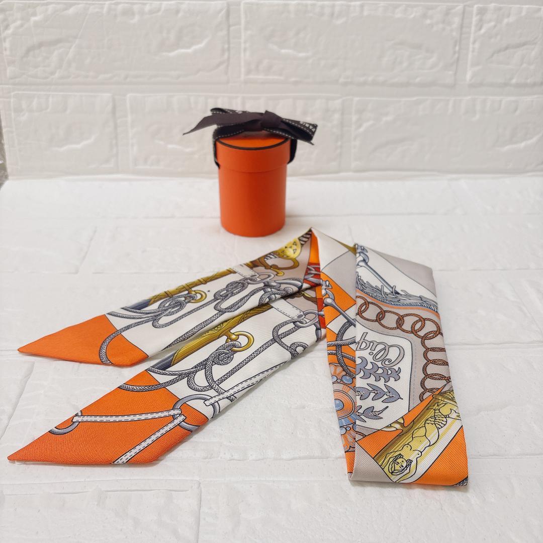 美品✨HERMES エルメス ツイリー クリケティス オレンジ ホワイト