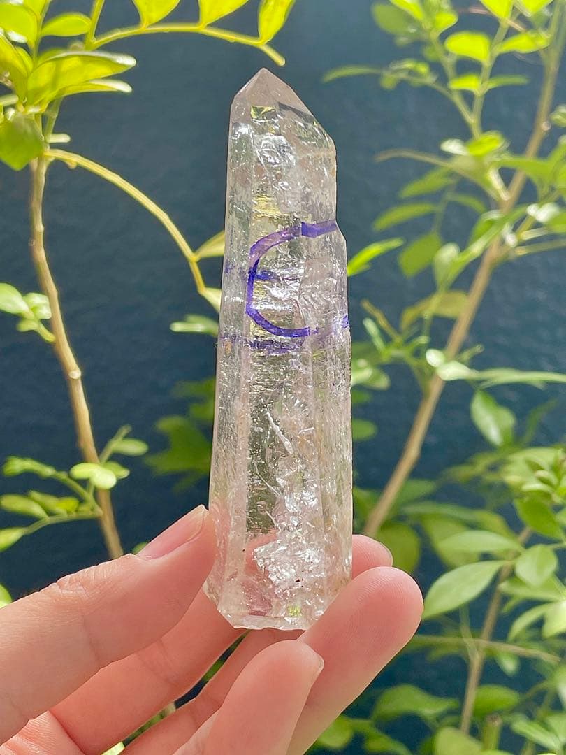 水入り虹入り　ダブルポイント　強いパワー 天然両剣　原石水晶パワーストーン　瞑想