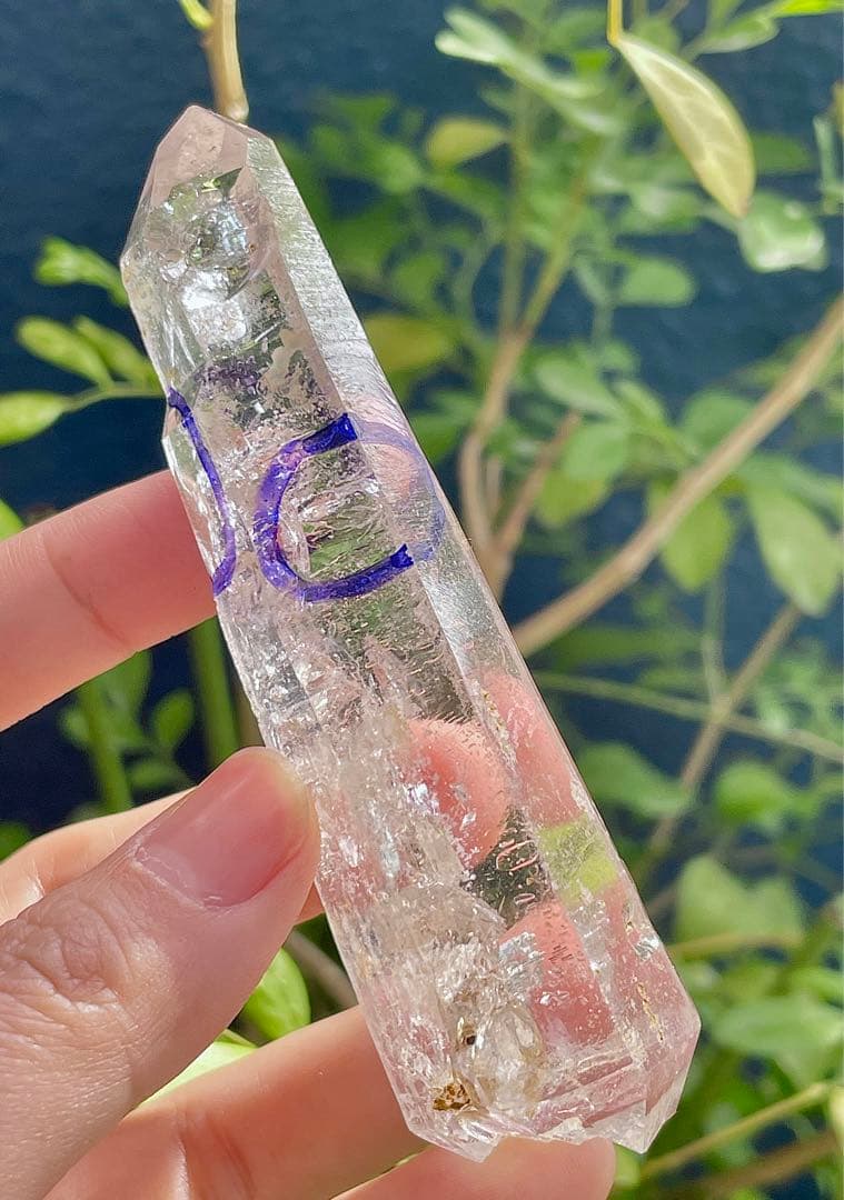 水入り虹入り　ダブルポイント　強いパワー 天然両剣　原石水晶パワーストーン　瞑想
