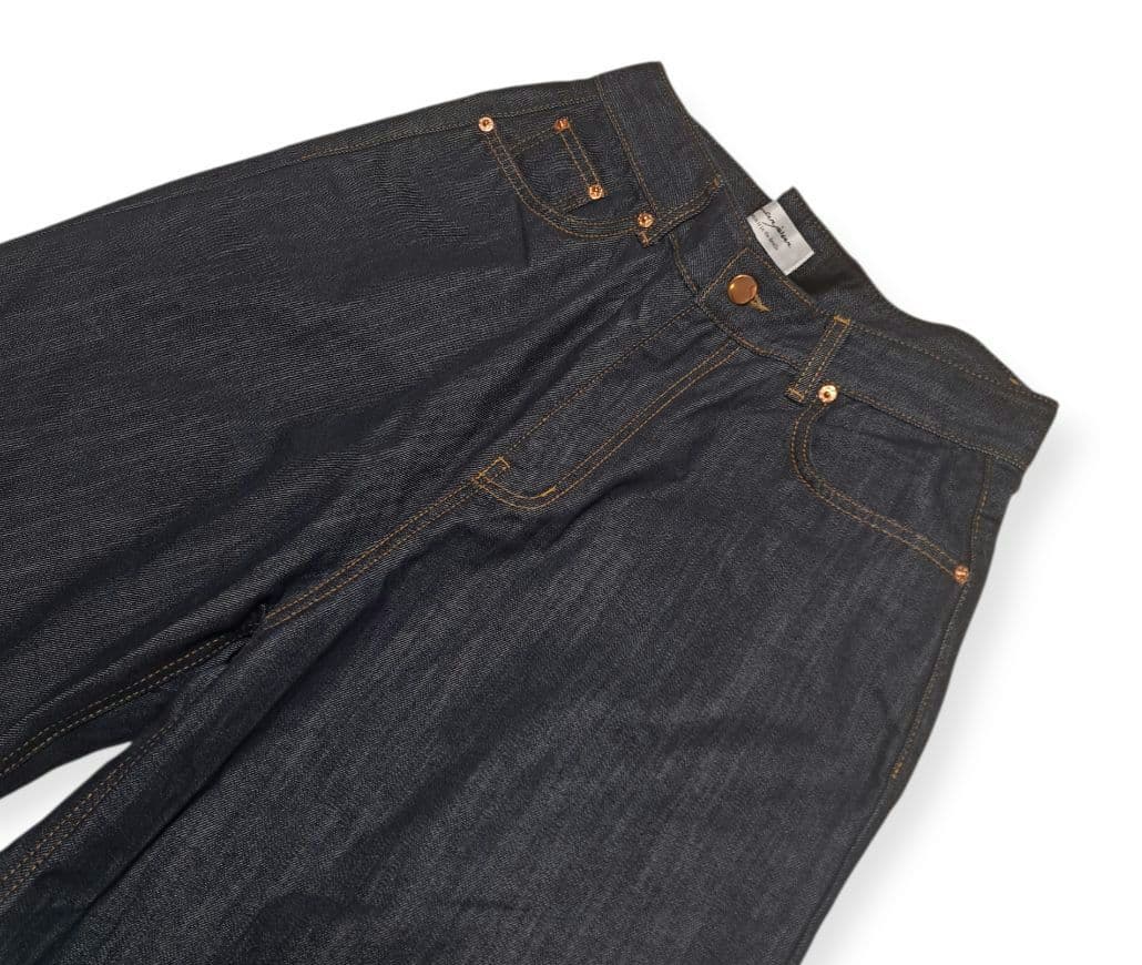 美品 marjour TUCK DENIM タックデニムパンツ 濃紺 ワイド M