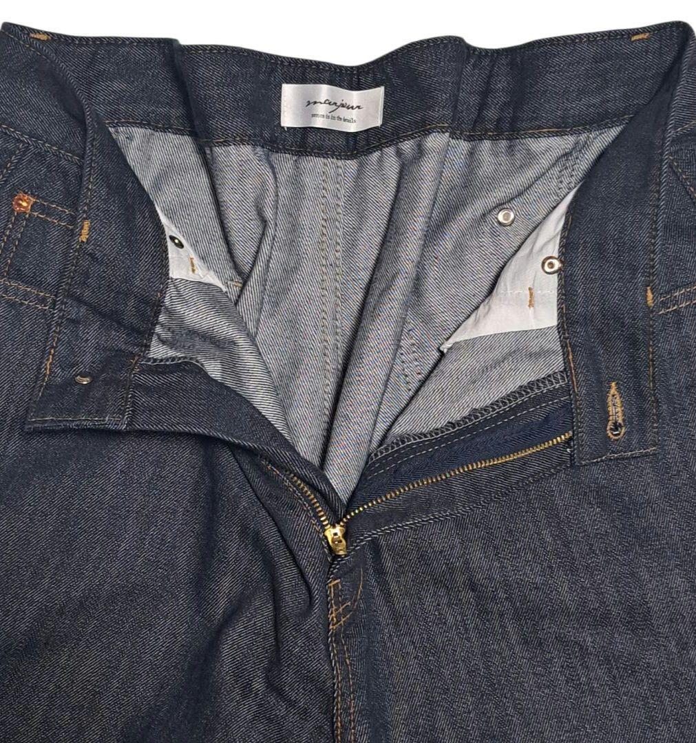 美品 marjour TUCK DENIM タックデニムパンツ 濃紺 ワイド M