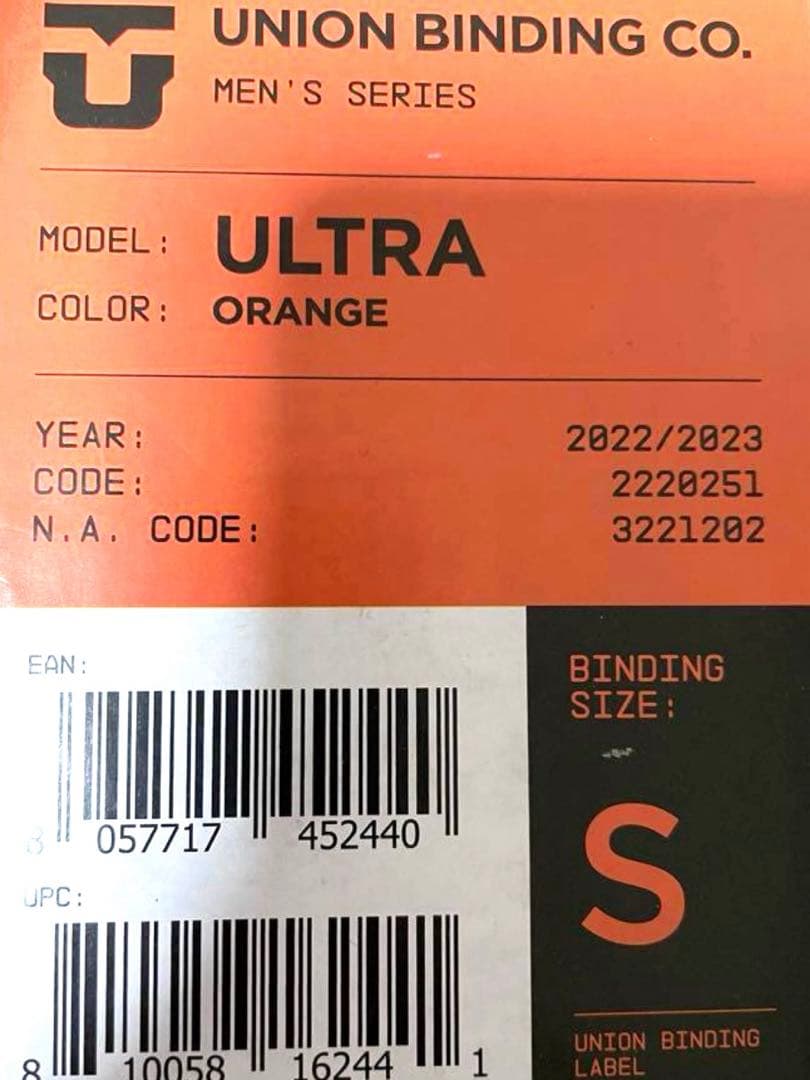 希少　UNION ULTRA ビンディング　レイトモデル　オレンジ　サイズS