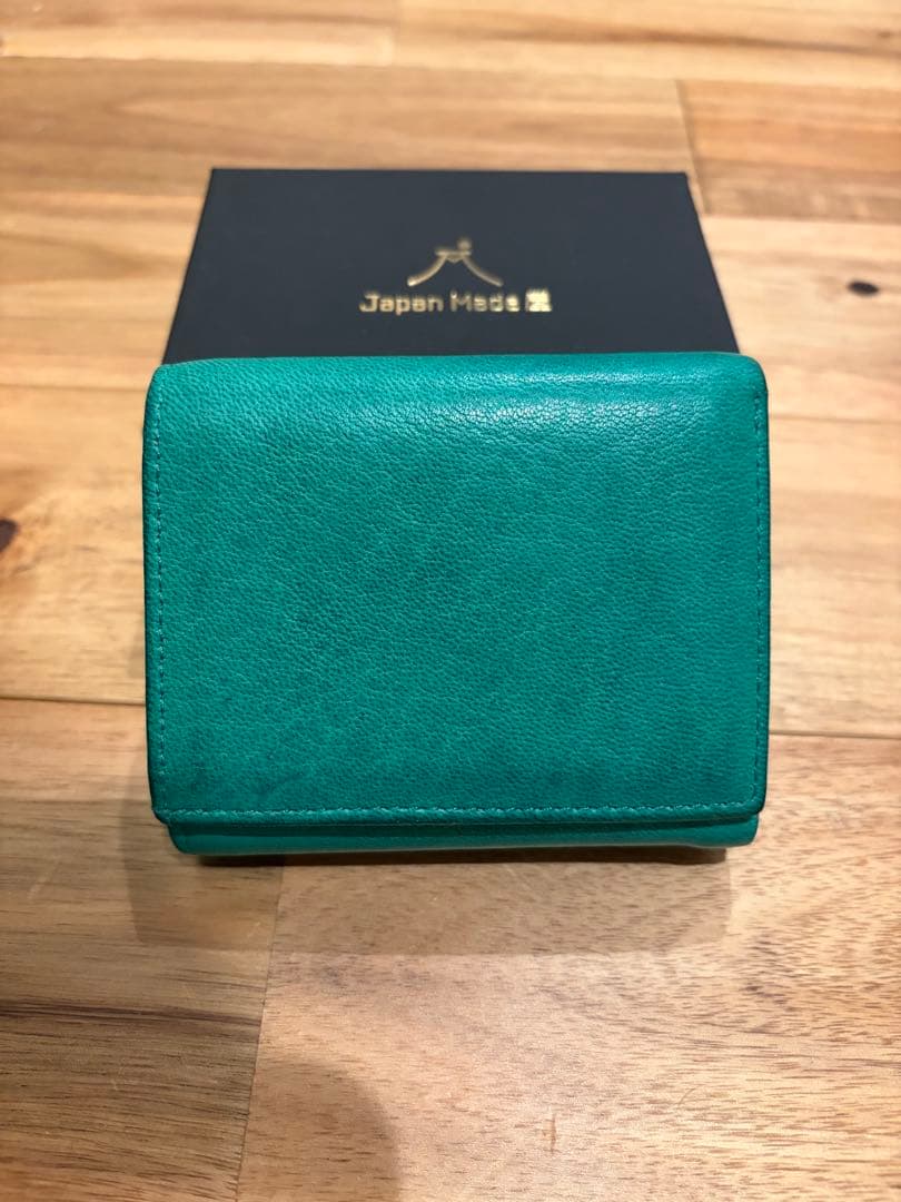 Japanmade屋『三つ折り財布』〜選ばれし\"上級\"の手ざわり〜　（グリーン）