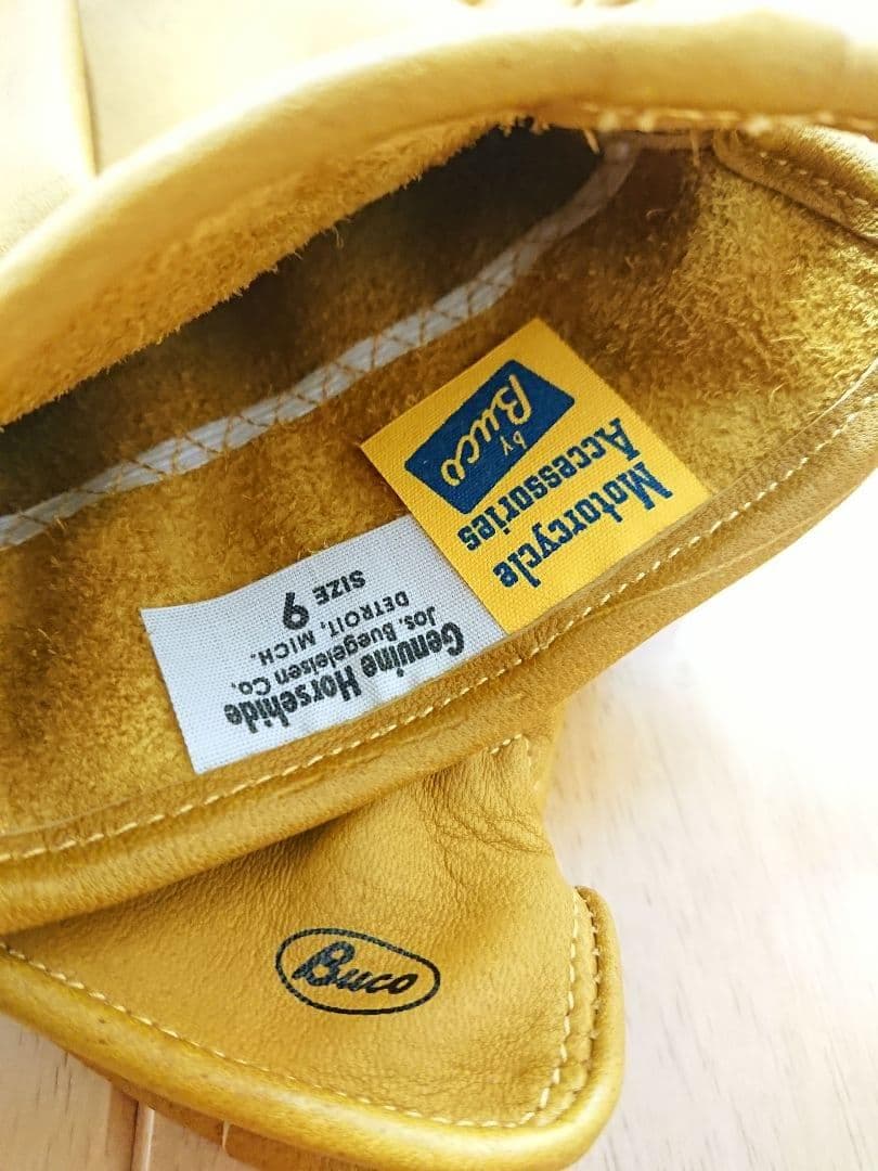 ブコ HORSEHIDE MOTORCYCLE GLOVE YELLOW (9)