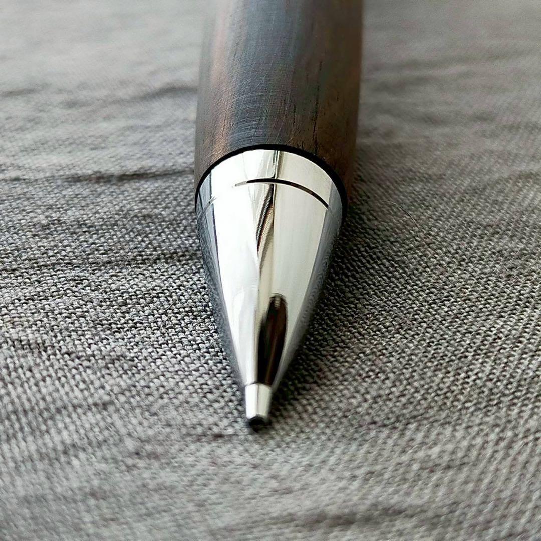 青黒檀　孔雀杢　ハンドメイド　木軸シャープペン　0.5mm　天然木　シルバー