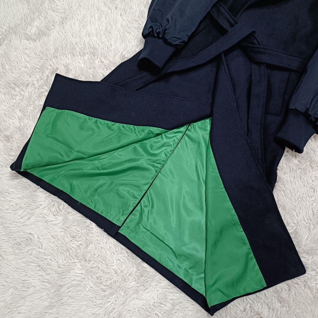 未使用級♪ZARA マッチングボンバーコート マキシ丈 ドッキング ベルト L