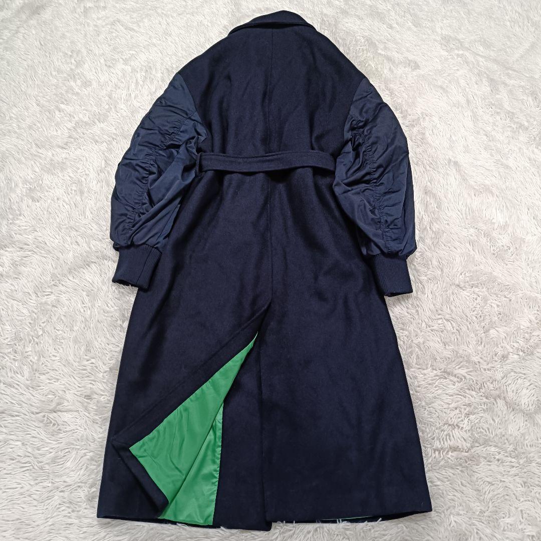 未使用級♪ZARA マッチングボンバーコート マキシ丈 ドッキング ベルト L