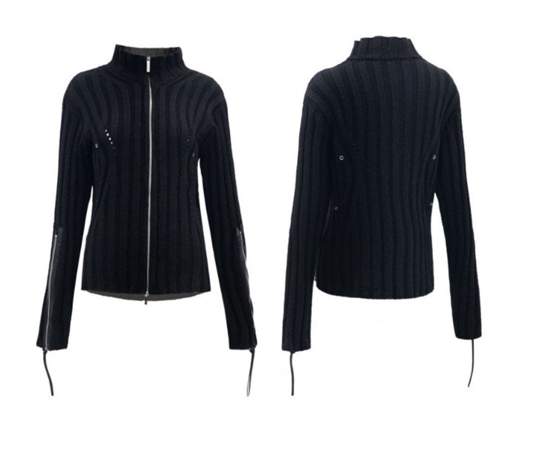 Nache sure soft knit zip up ニット
