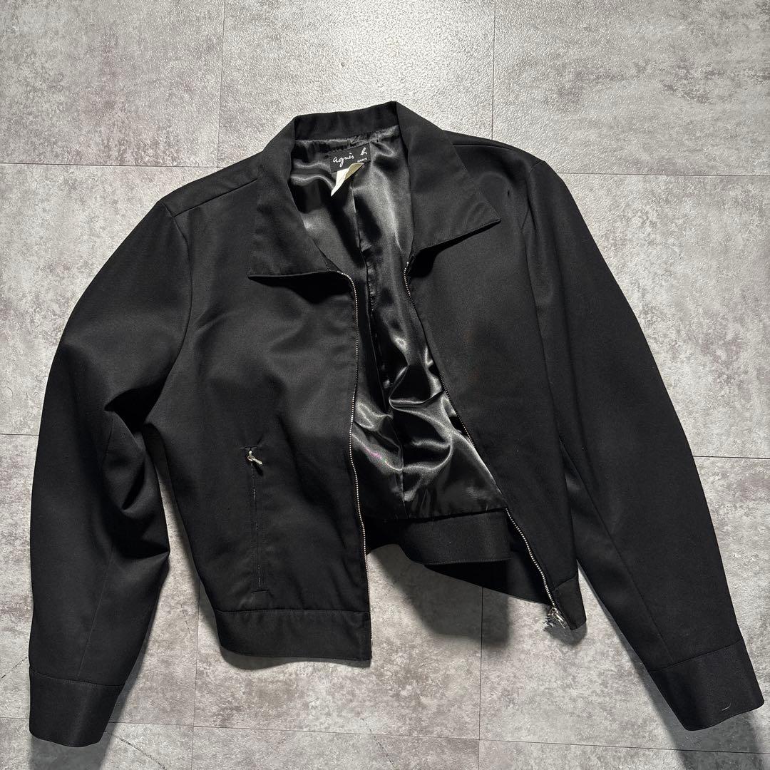 極美品　90s agnès b. short wool zip blouson
