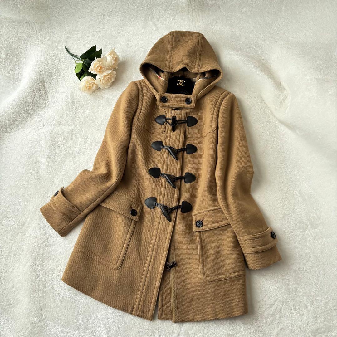 極美品✨バーバリーロンドン　メガチェック　ダッフルコート　キャメル　38 M