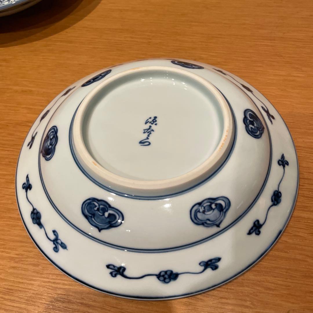 源右衛門　染付芙蓉手　皿 2枚セット