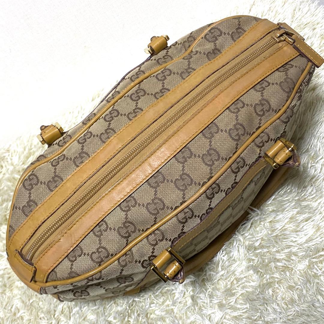 GUCCI グッチ✨ ボストンバッグ GGキャンバス ハンドバッグ ゴールド金具