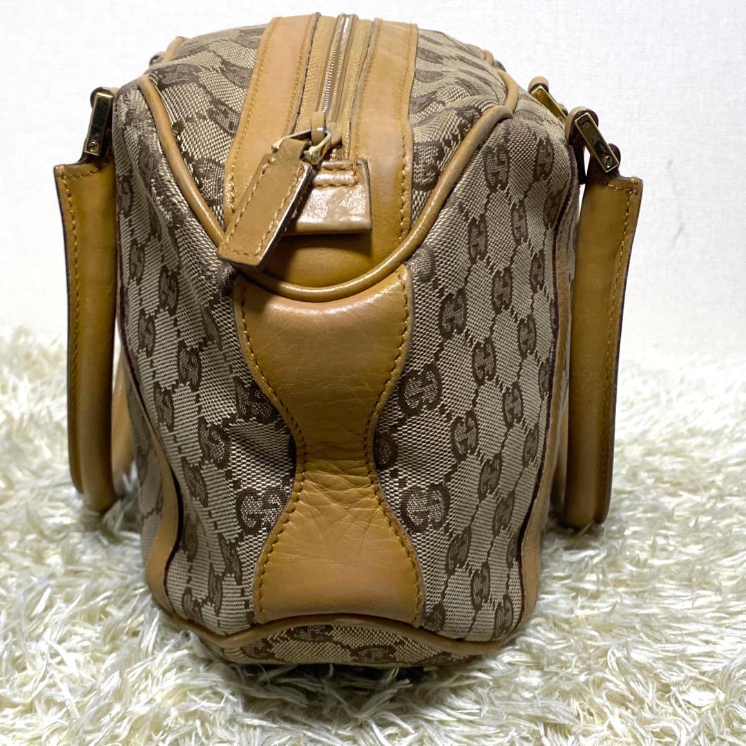 GUCCI グッチ✨ ボストンバッグ GGキャンバス ハンドバッグ ゴールド金具