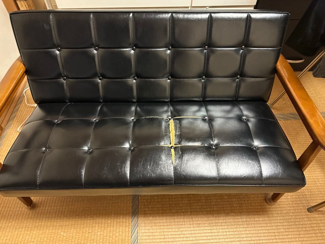 カリモク60 Kチェア 2シーター　座面ジャンク