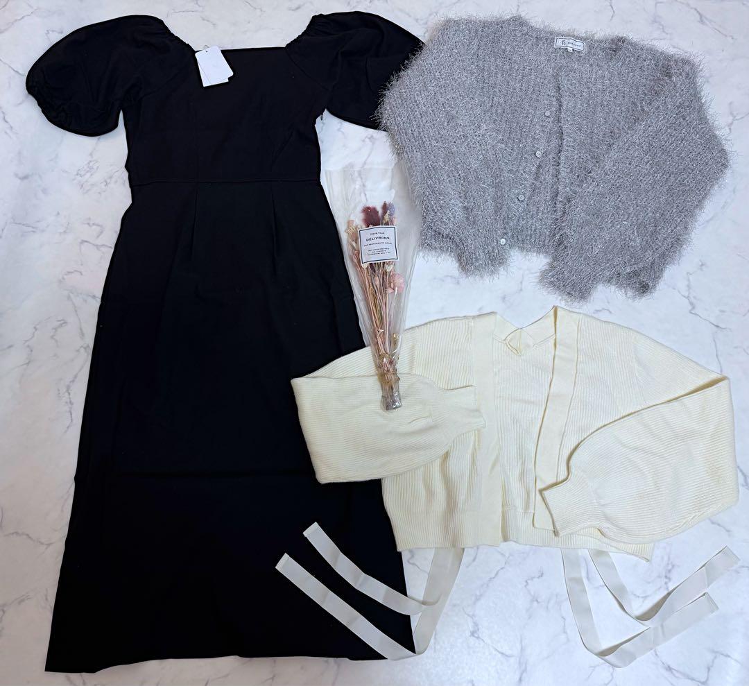 バレンタインデートに♡大人フェミニンブルベレディース服セット╰(*´︶`*)╯