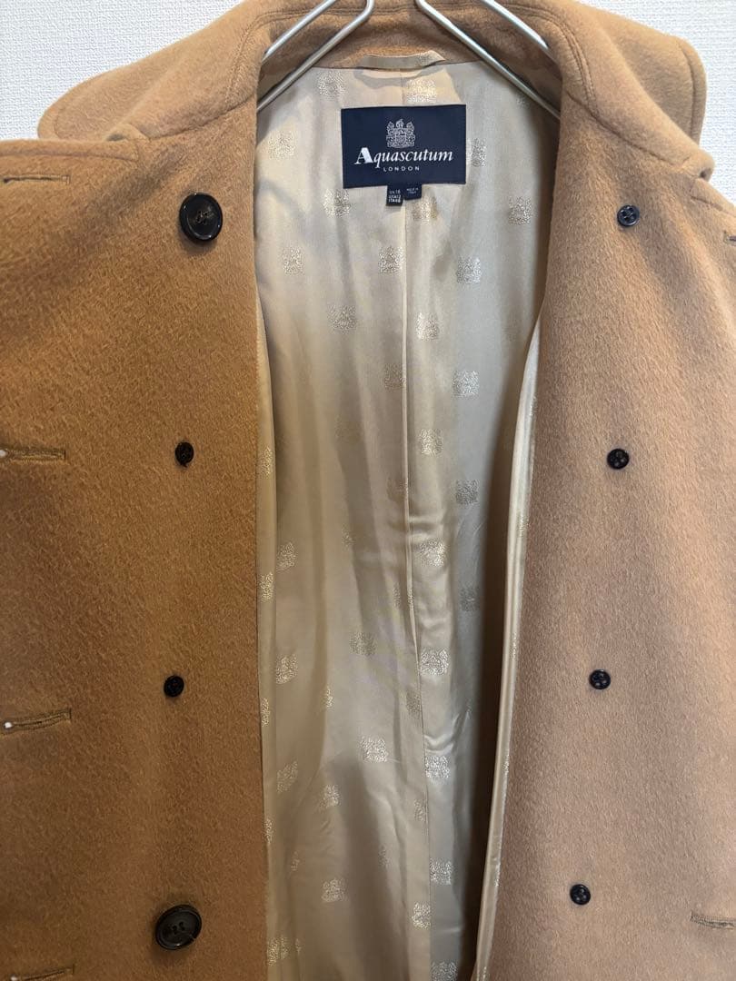 Aquascutum ベージュ カシミヤ100% キャメルトレンチコート