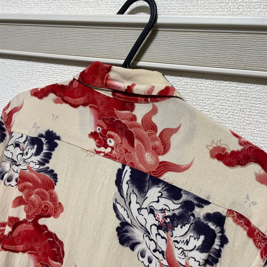 希少　サンサーフ　アロハシャツ　唐獅子牡丹　和柄　レーヨン　東洋　メンズ