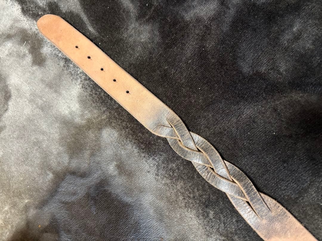 未使用☀️ DOUBLE RL エンブレム付きレザー編込み RR ラルフローレン