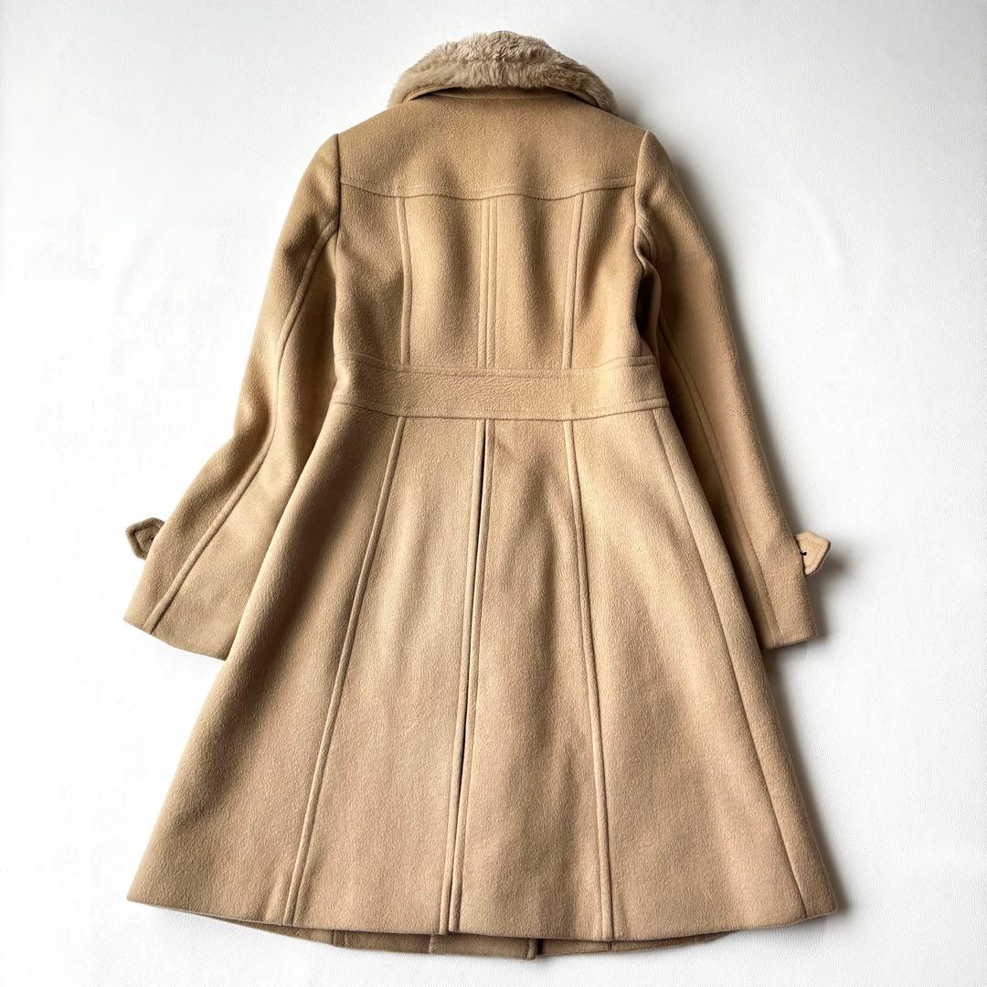 BLUE LABEL CRESTBRIDGE ロングコート　ウール混　ファー