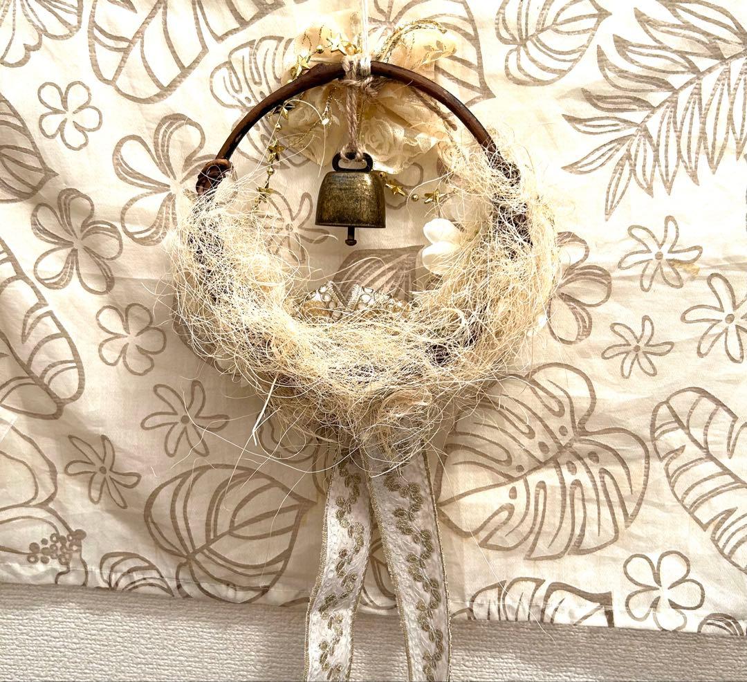 «826»◤完売◢クリスマスリース★2025★ゴールド刺繍リボン*ベル