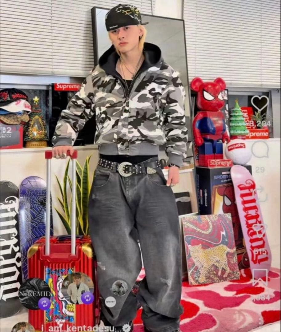 BELVET Camo Reversible MA-1 Jacket グレー