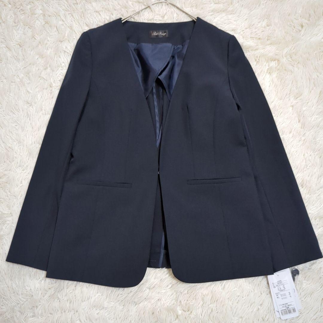 新品 アッドルージュ 15 ノーカラーパンツスーツ 洗える 大きいサイズ