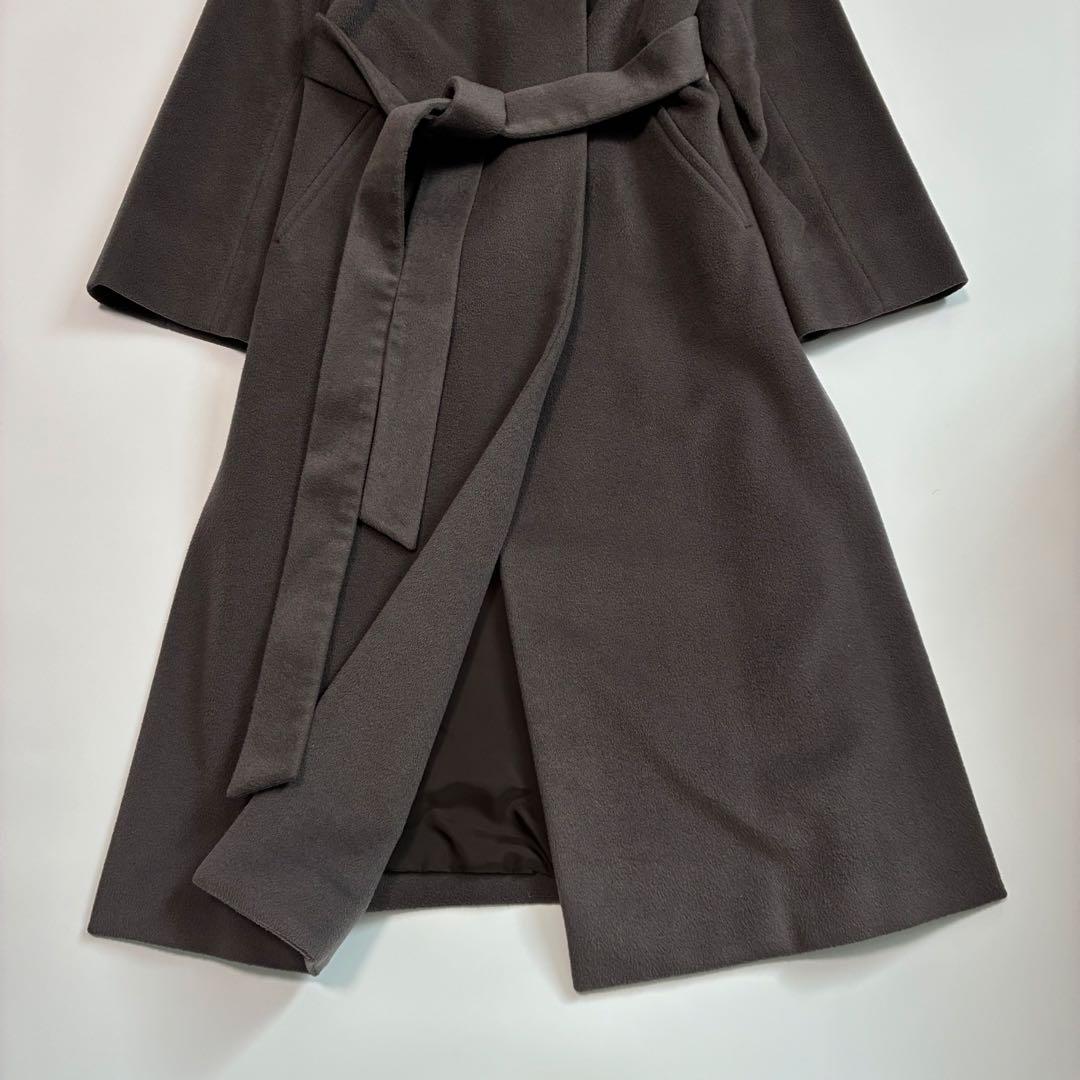 【極美品】IENA ロングスリットコート ウール100% グレージュ 36