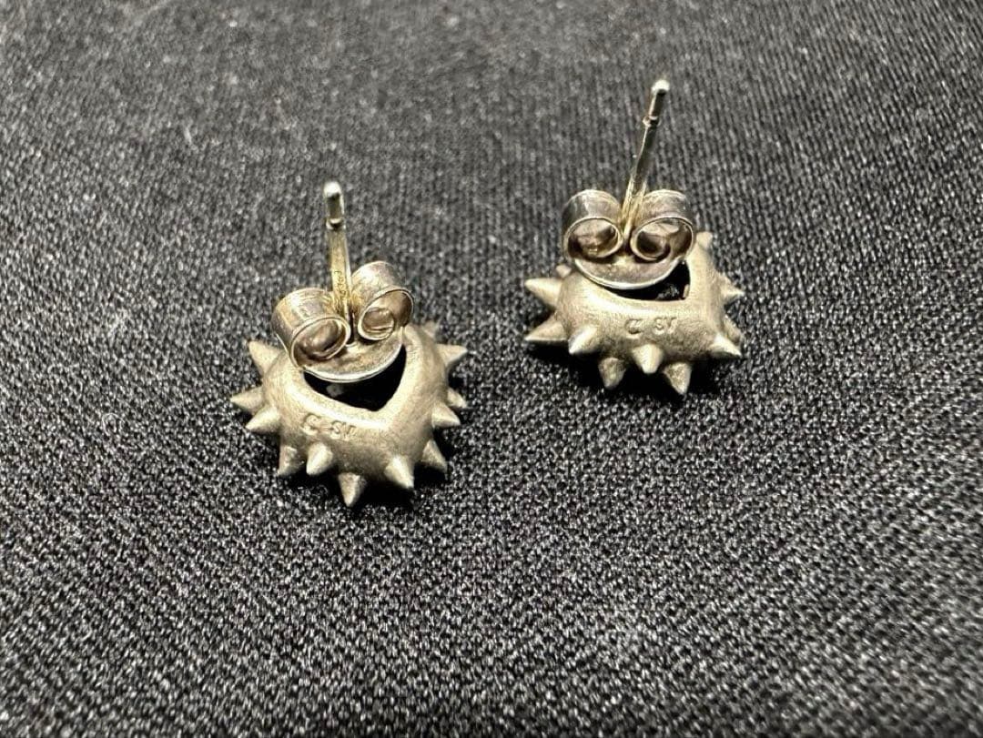 アクセサリー chigo Punk Heart Earring Onyx silver925