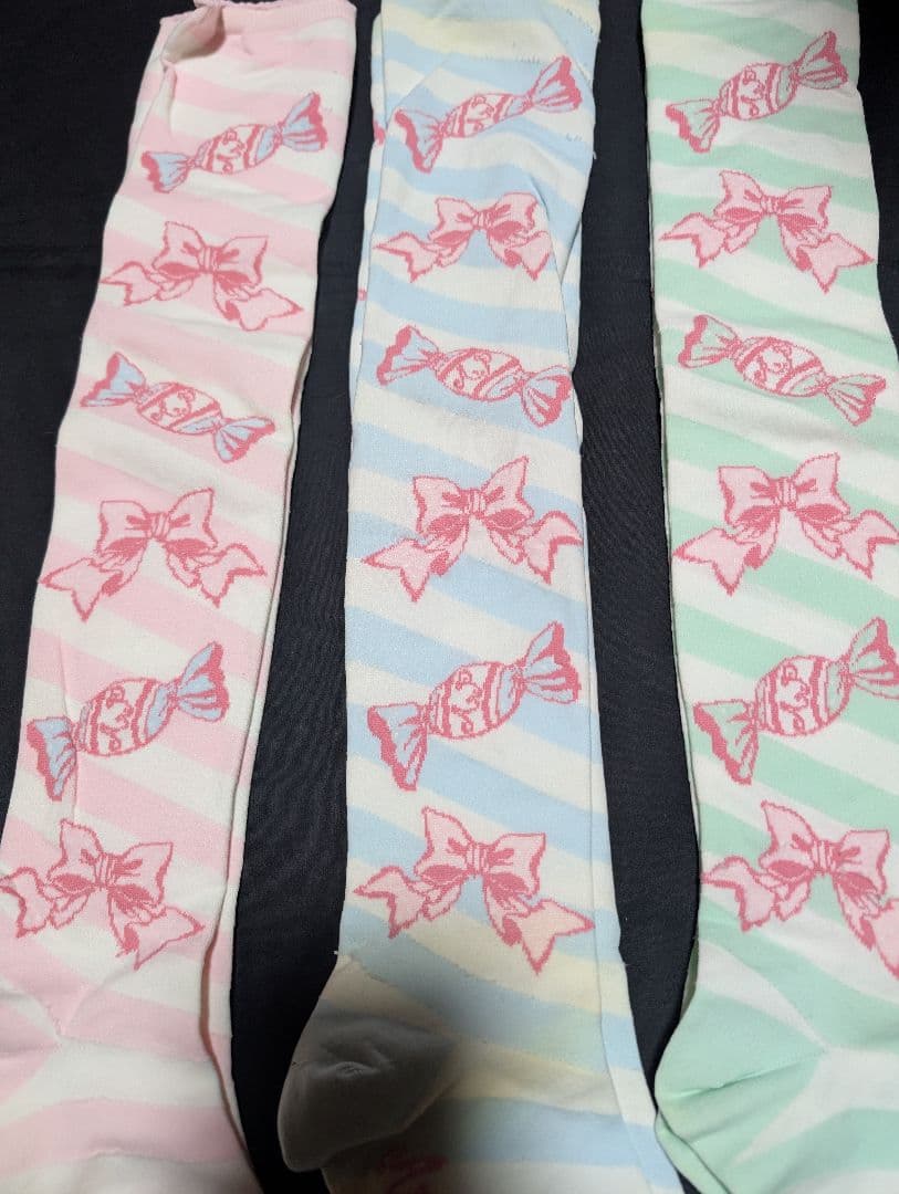 AngelicPretty キャンディボーダーオーバーニーソックス３点セット