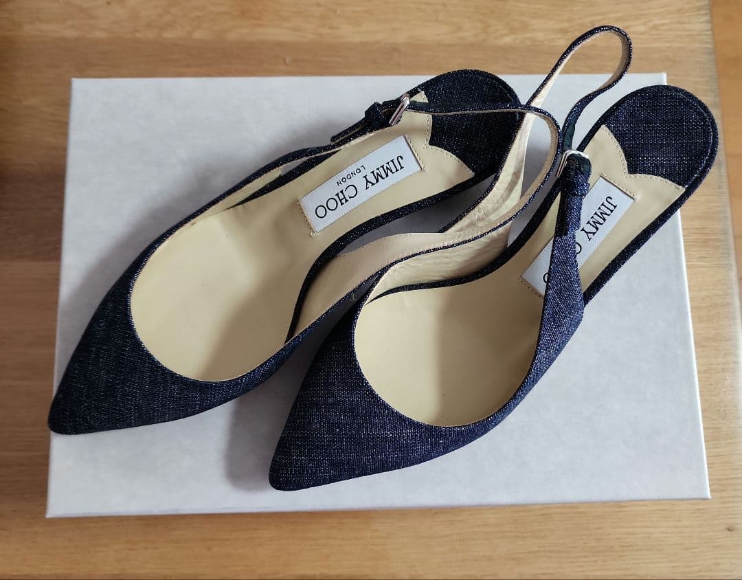 JIMMY CHOO ネイビー デニム風 パンプス