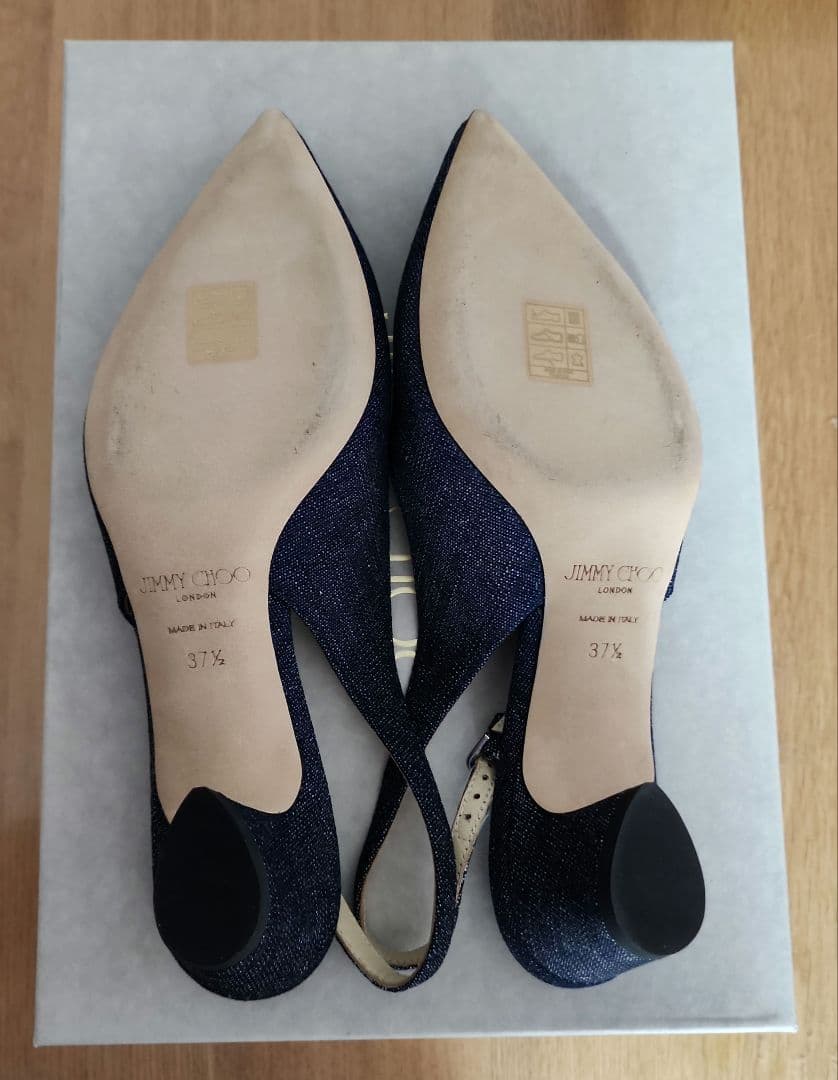 JIMMY CHOO ネイビー デニム風 パンプス