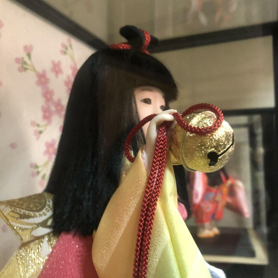 ［出し入れ楽々♪］わらべ人形ガラスケース飾り