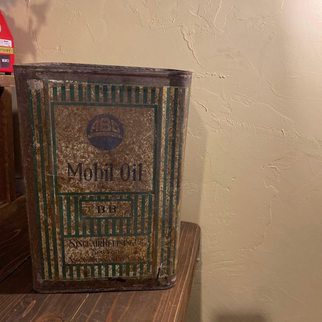 ヴィンテージ　モービルオイル缶　当時物