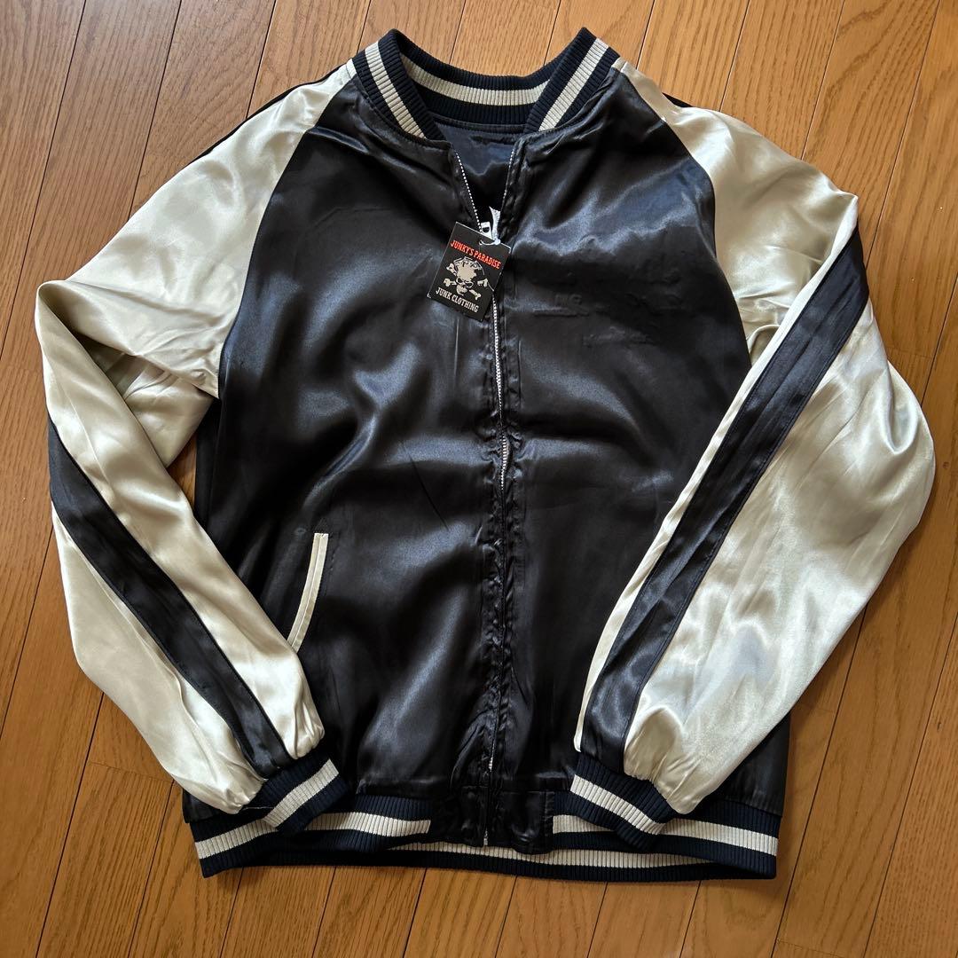 【新品】リバーシブル　スカジャン　骸骨トランプ