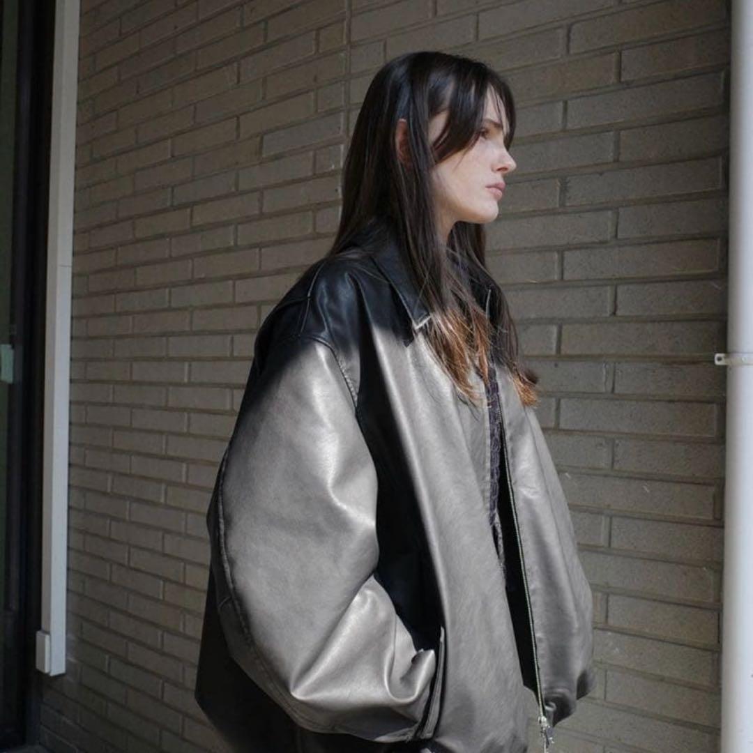 新品　CLANE FAKE LEATHER BALLOON JACKET クラネ