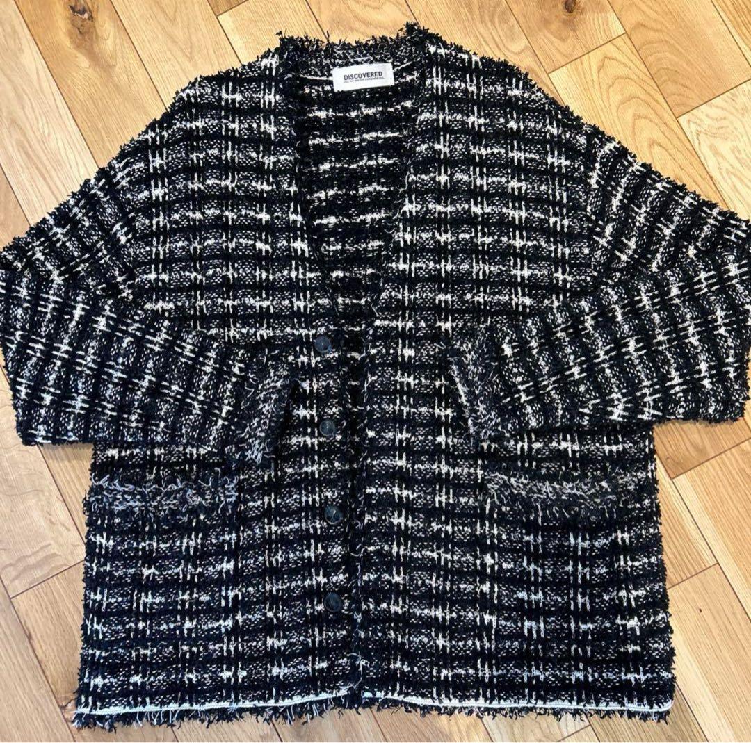 DISCOVERED ツイードニットカーディガン