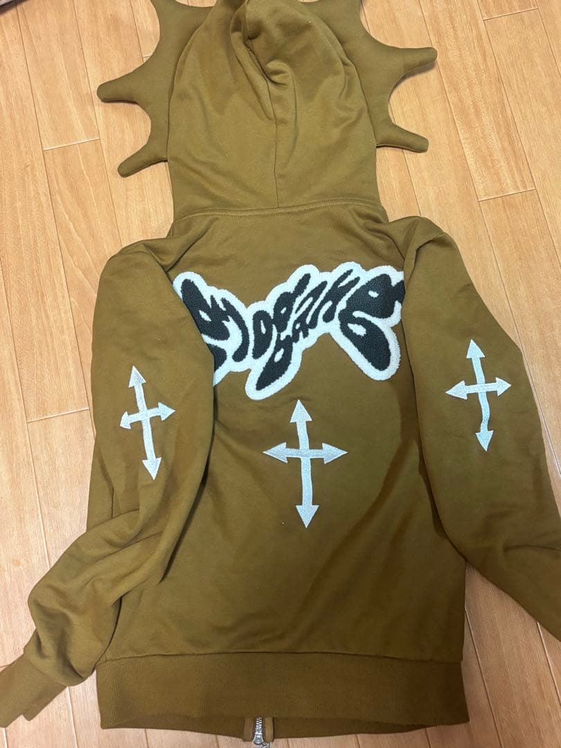 100%正規品 GloGang ブラウンフルジップパーカー